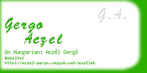 gergo aczel business card