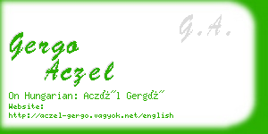 gergo aczel business card